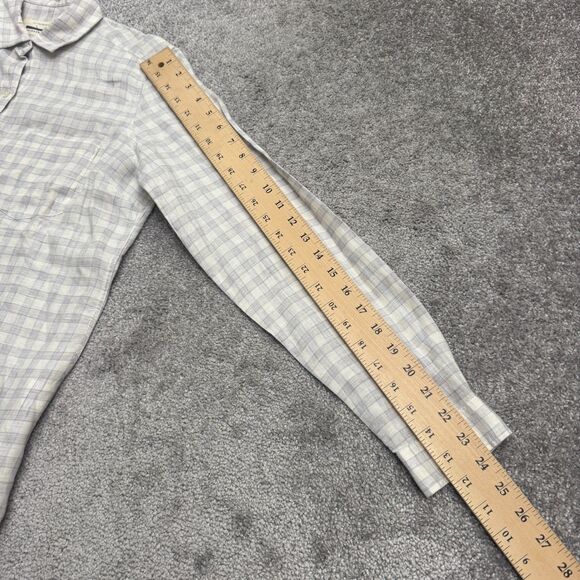 Guideboat Tessitura Monti Italian Linen Button Down Shirt Mens Small Blue Plaid - Picture 13 of 15